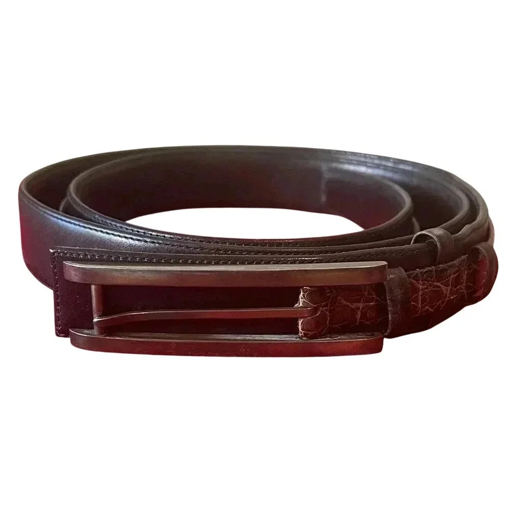 Jeweler‎ Matthew Feldman Timeless Belt Vintage Thin Leather Designer Buckle Art